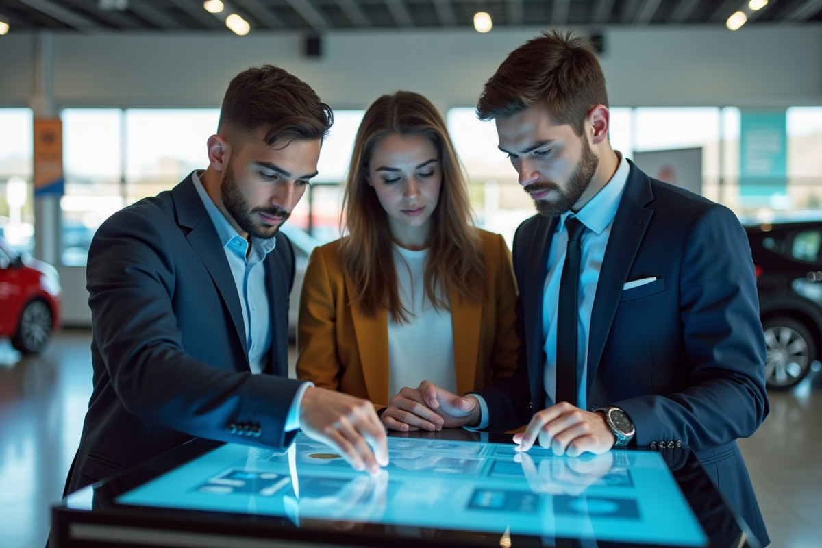 Jeunes professionnels collaborant autour d