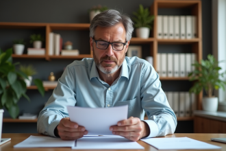 Homme d'affaires en réunion de finances dans un bureau moderne