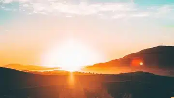 sunset over the horizon